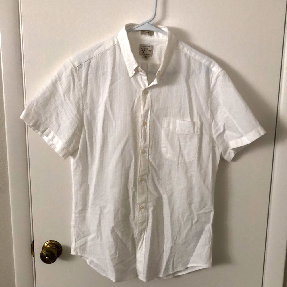 J. Crew Medium White Seersucker Shirt